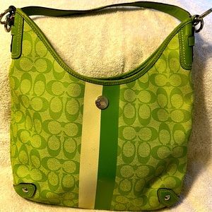 Coach green shoulder bag